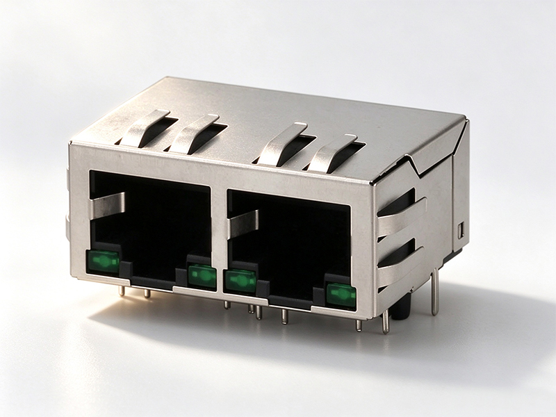 RJ45 JACK 2PORT SOCKET NETWORK INTERFACE I/O CONNECTOR DIP