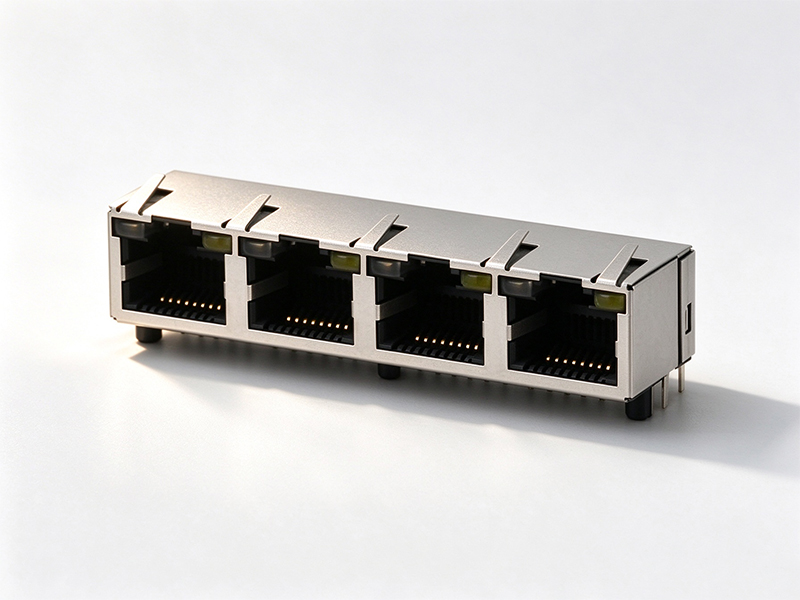RJ45 JACK 4PORT SOCKET NETWORK INTERFACE I/O CONNECTOR DIP