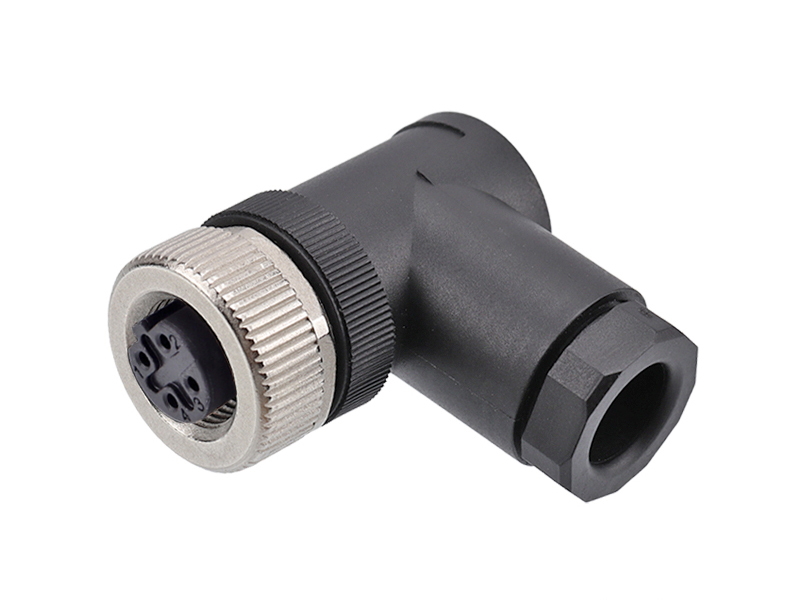 M12 CONNECTOR B CODE FEMALE SCREW TERMINATION FIELD INSTALLATION 4PIN SOCKET ANGLE
