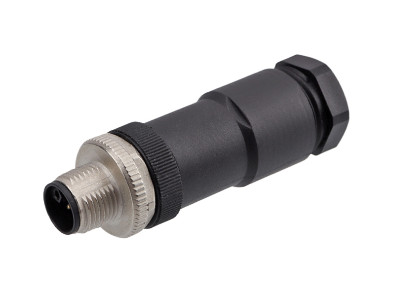 L CODE M12 POWER CONNECTOR MALE FIELD INSTALLATION PLUG STRAIGHT
