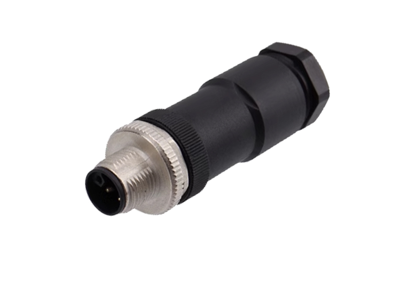 M12 POWER CONNECTOR L CODE FIELD INSTALLATION PLUG STRAIGHT