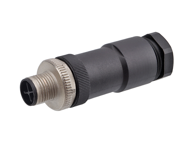 S CODE M12 POWER CONNECTOR MALE FIELD INSTALLATION PLUG STRAIGHT