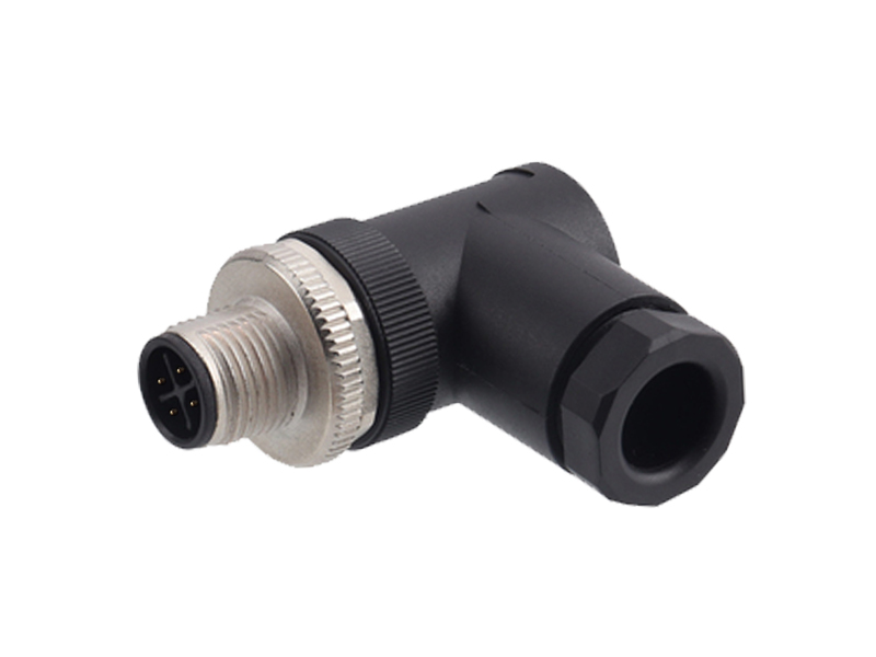 M12 POWER CONNECTOR S CODE FIELD INSTALLATION PLUG ANGLE RIGHT