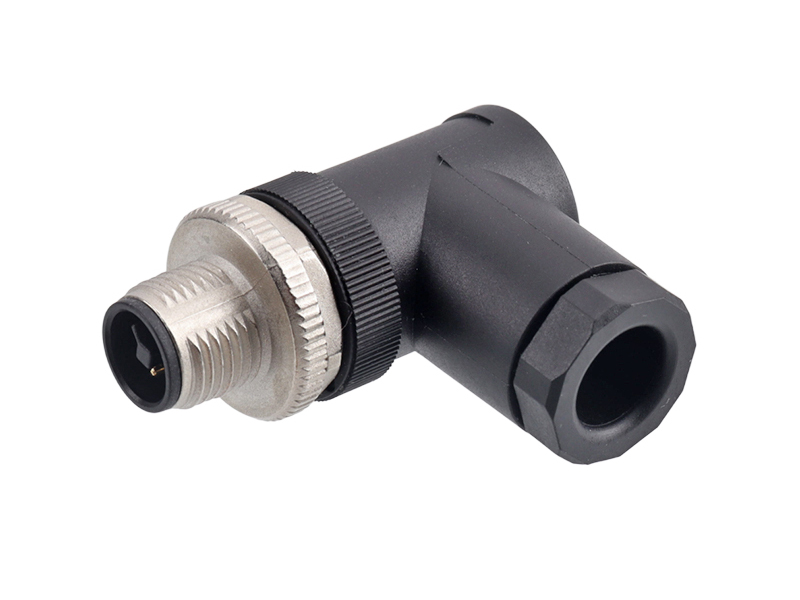 T CODE M12 POWER CONNECTOR MALE FIELD INSTALLATION PLUG RITGH ANGLE